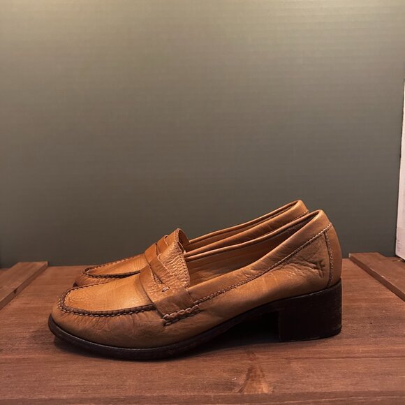 Frye Womens Douglas Penny Leather Loafers Shoes Brown 8008906 Size 7B - Picture 3 of 12